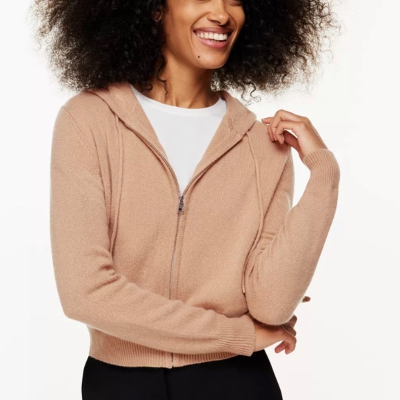 Aritzia Babaton Luxe Cashmere Zip-Up in Green (Small) - Picture 2 of 6
